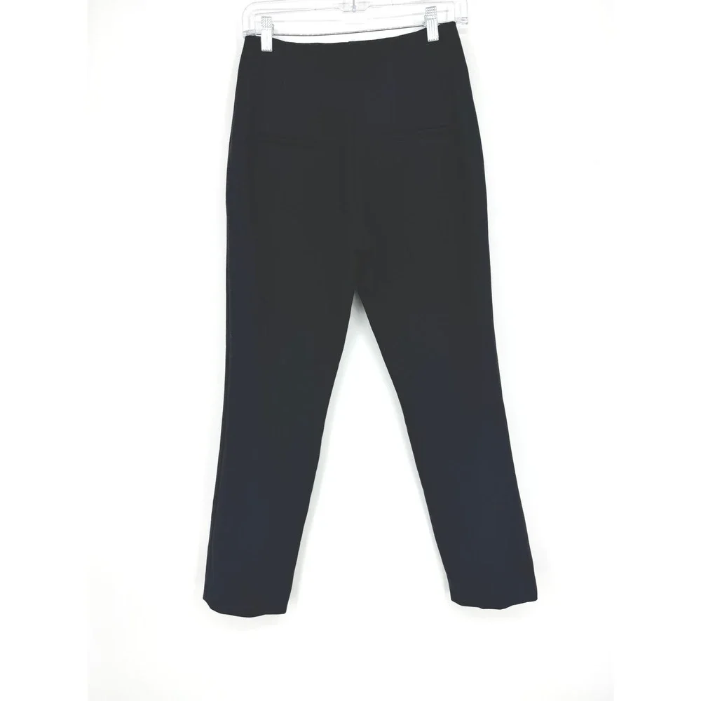 Veronica Beard Black High Rise Straight Leg Tailored Trousers Pants Size 4